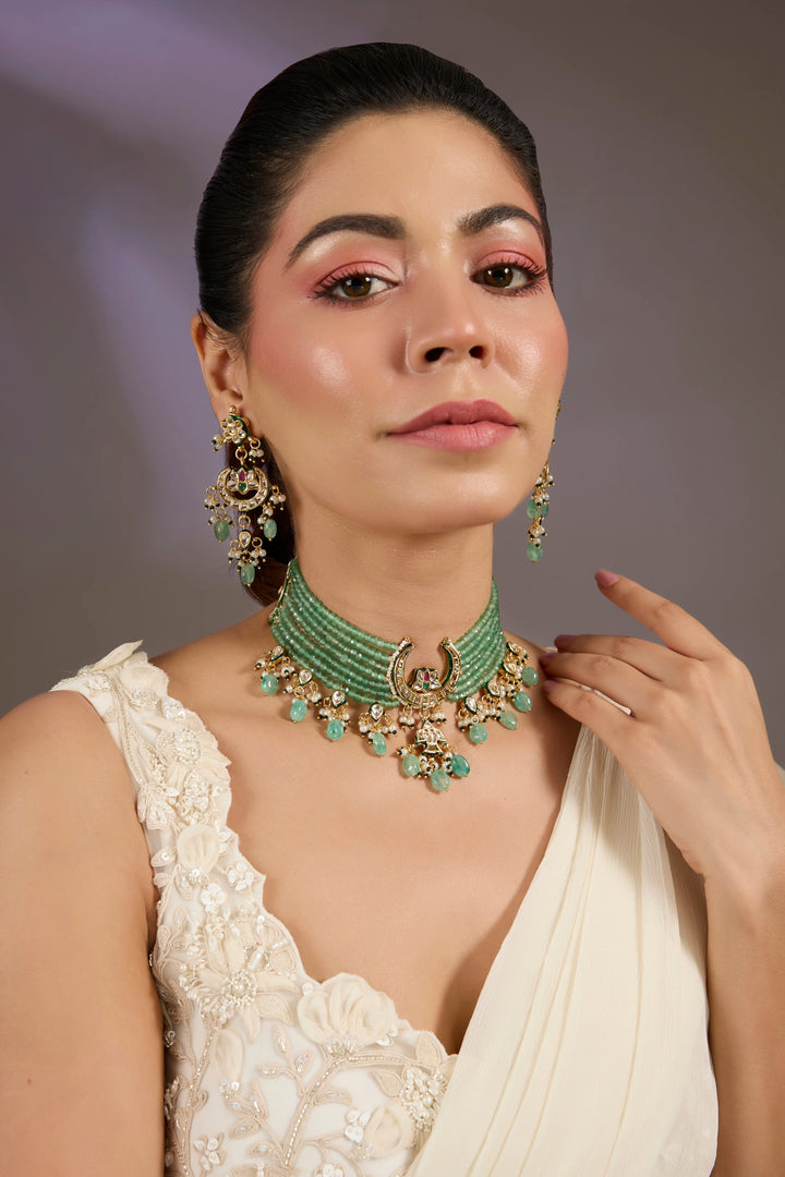 Beaded Kundan Choker Set| Vivinia by Vidhi Mehra