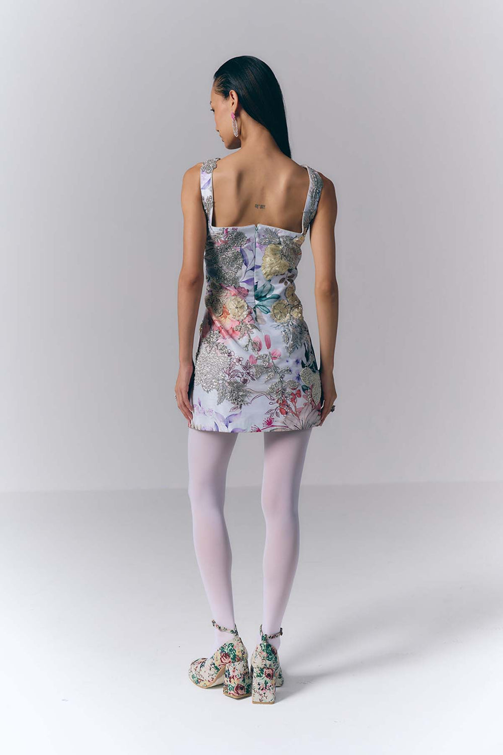 Printed Embroidered Short Dress|VARUN BAHL
