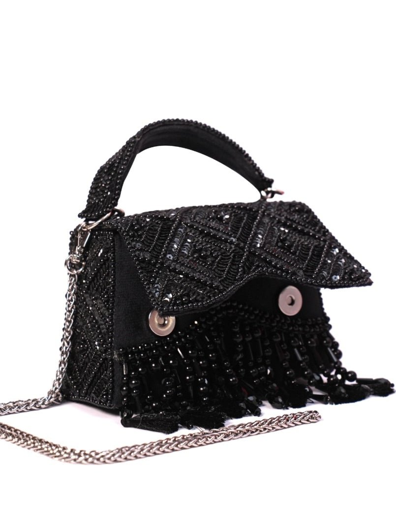 Midnight Beaded and Tassled Evening Bag| Al Falah