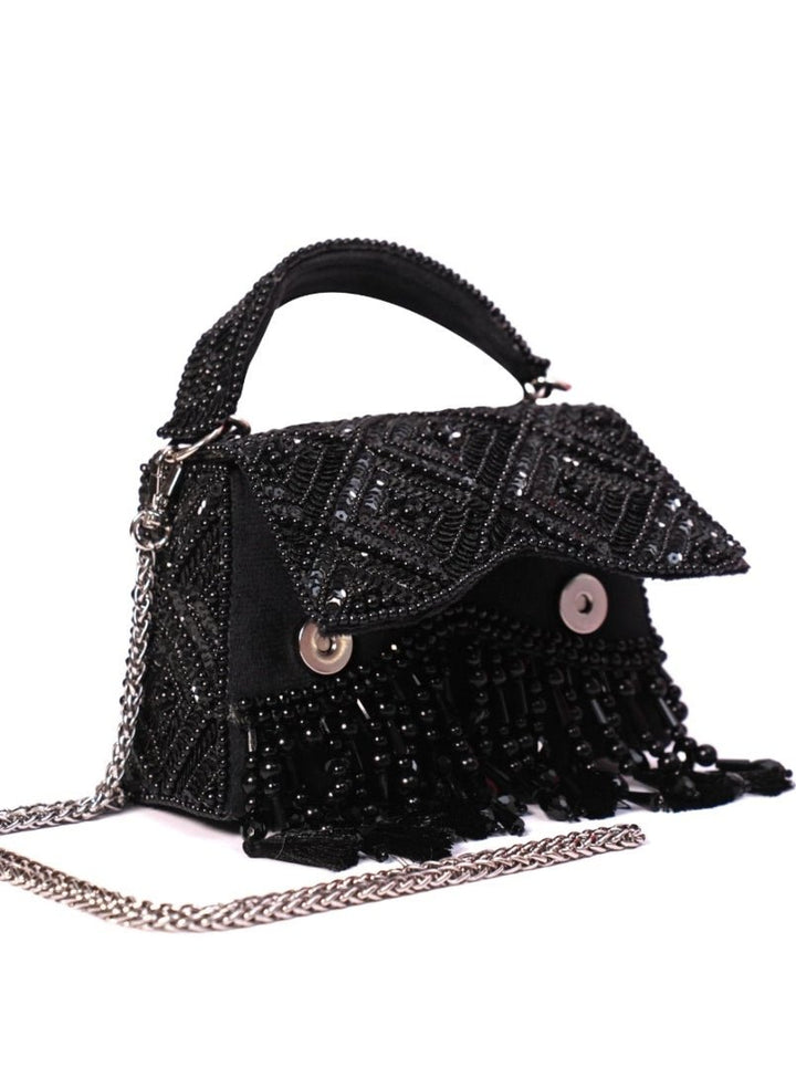 Midnight Beaded and Tassled Evening Bag| Al Falah