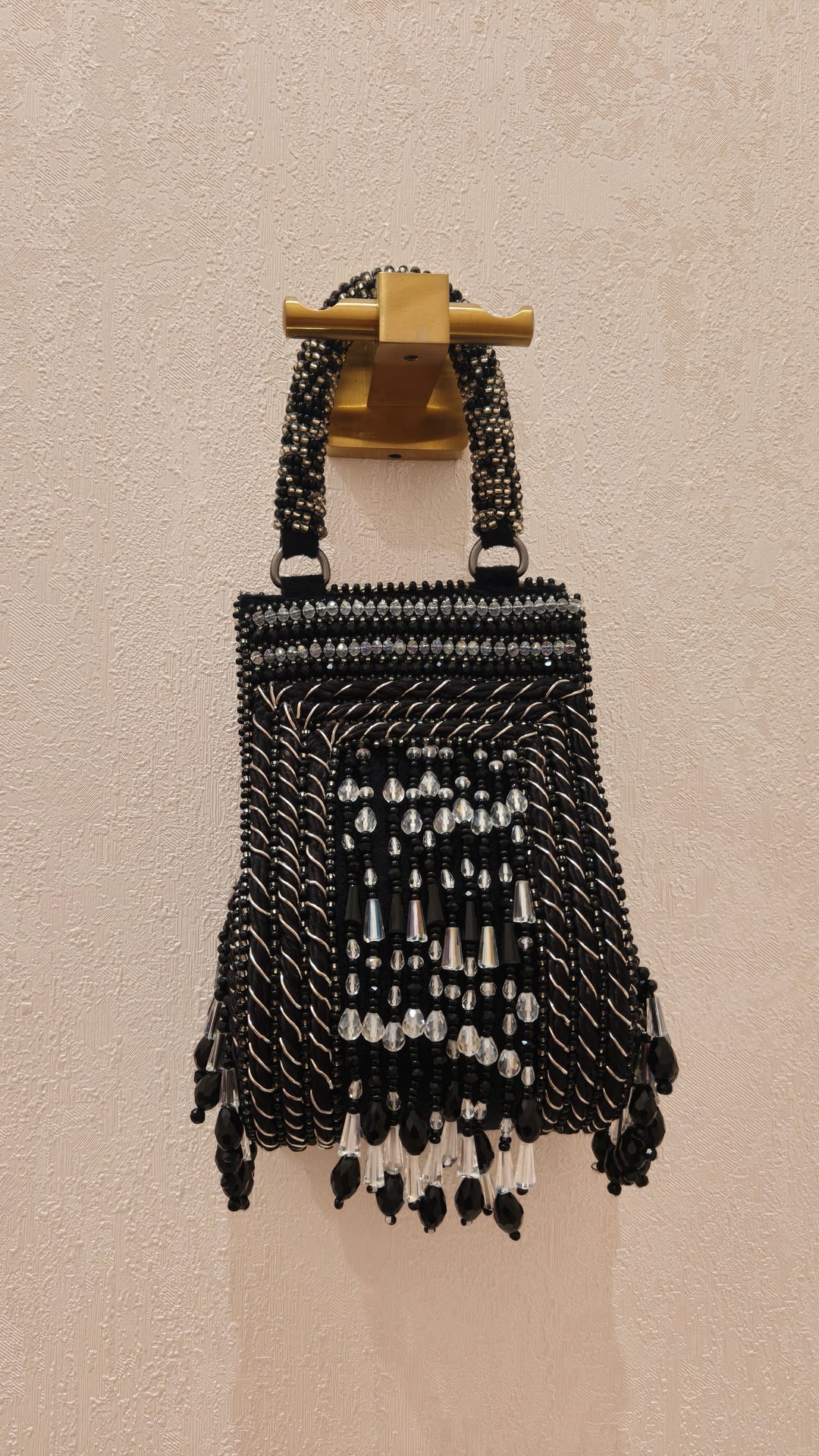 Handmade Black & Silver Embellished Potli Bag|Al Falah