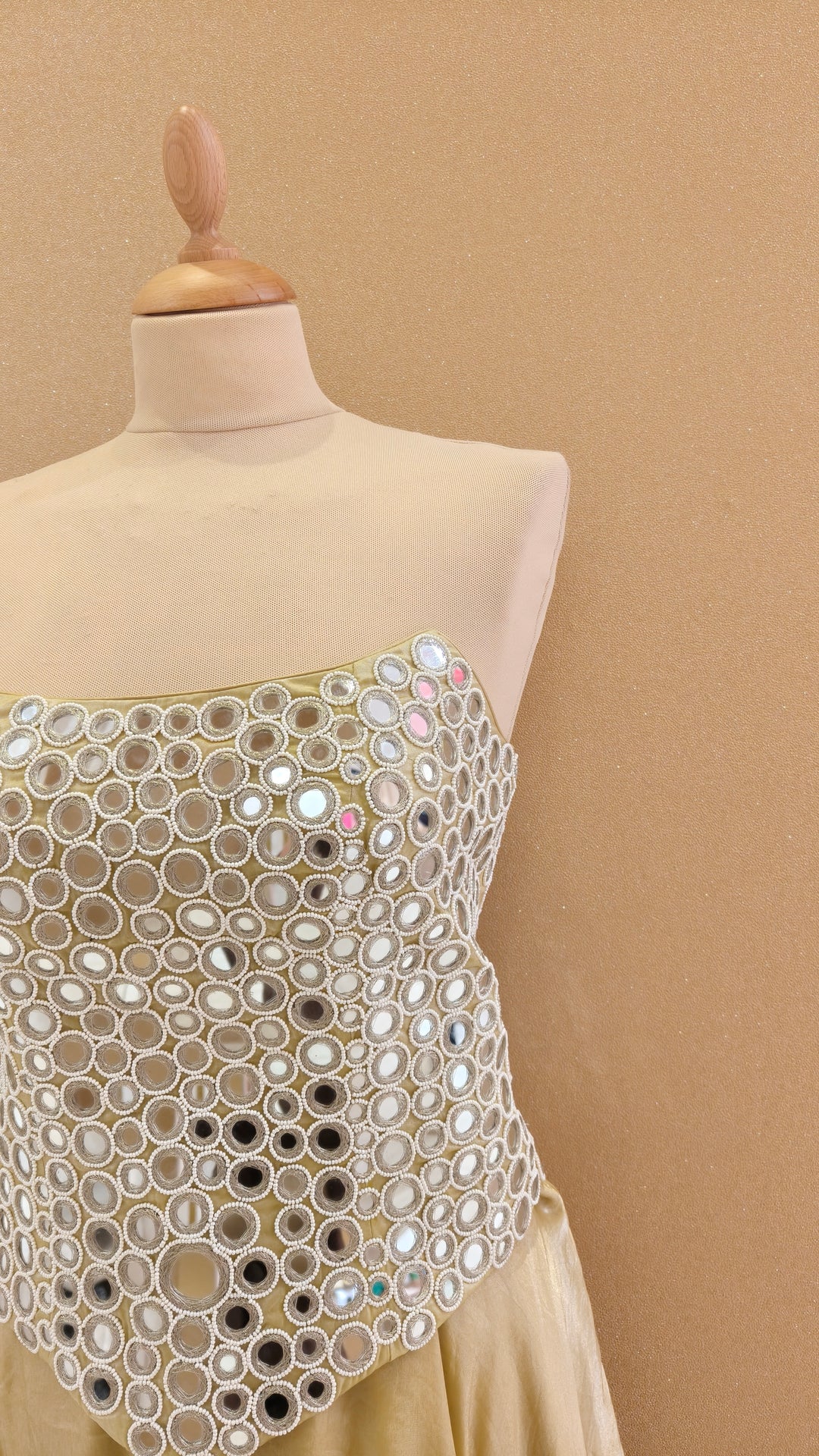 Gold Embellished Corset Top with Pants| AURAROZE