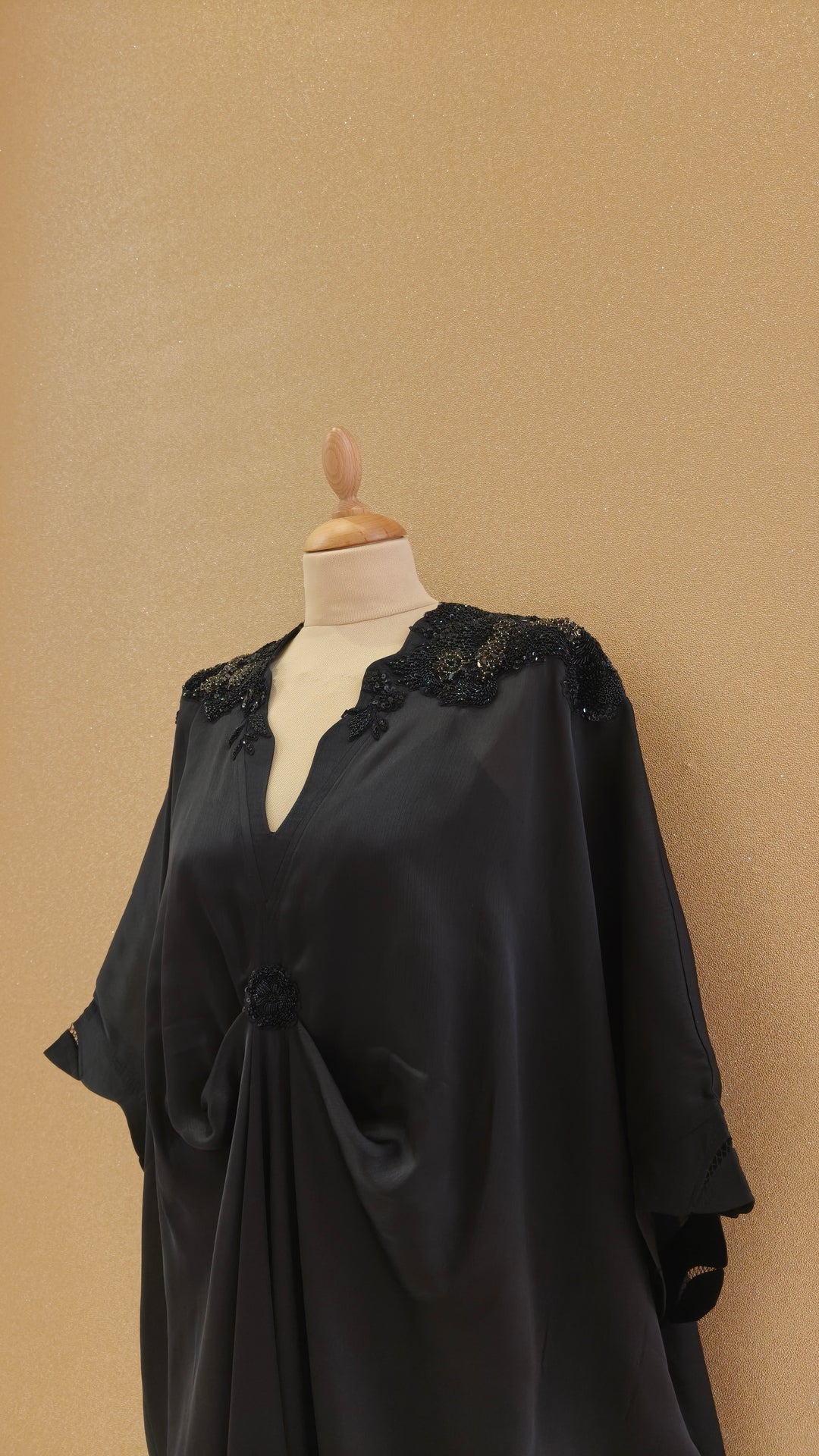 Black Draped Kaftan|VARUN BAHL