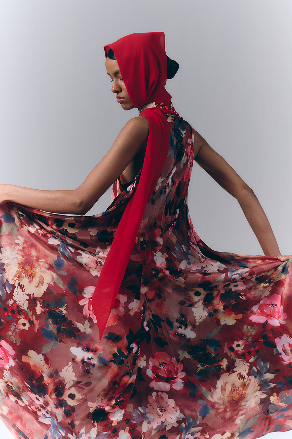 Bloom Printed Long Dress|VARUN BAHL