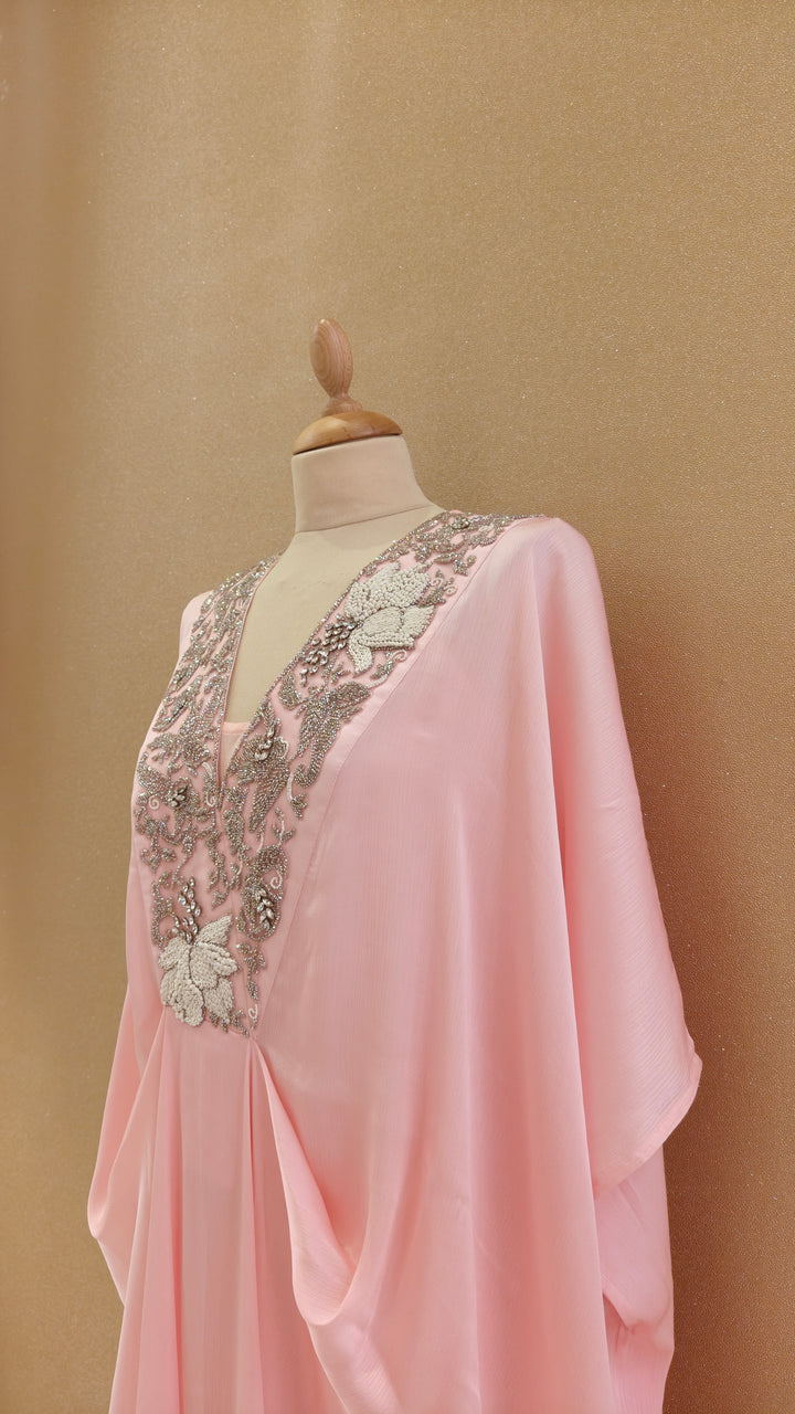 Pink Draped Kaftan|VARUN BAHL