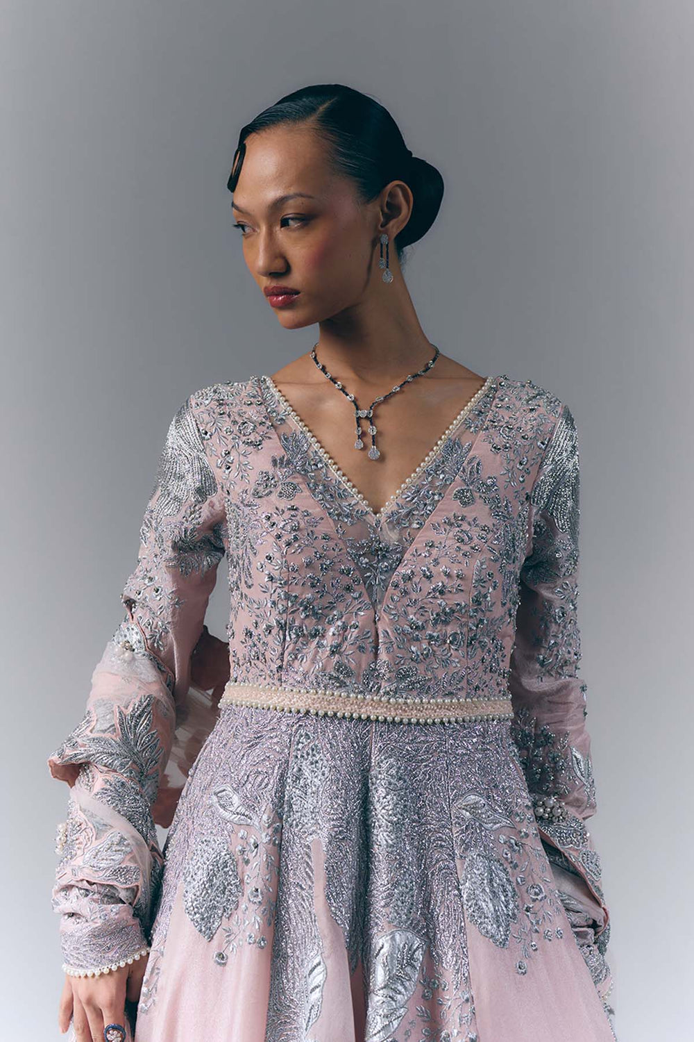 Pink Garden Anarkali Set|VARUN BAHL