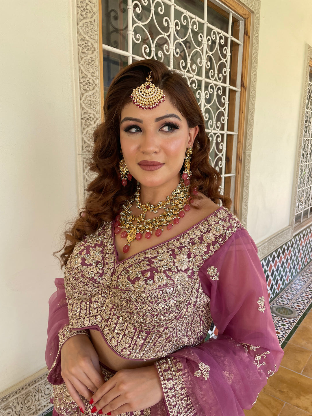Shagun Purple and Silver Mirror-work Lehenga Set | Inaayat by Divya Taimni