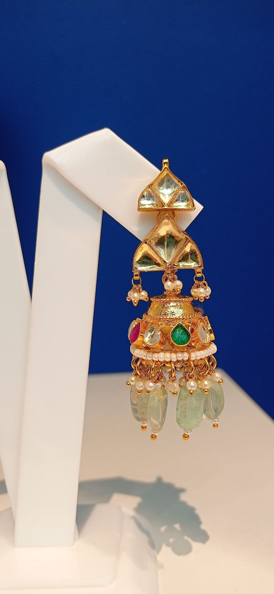 Kavya Double-Strand Kundan Polki Diamond, Ruby Red and Jade Green Necklace and Earrings Set|Inaayat by Divya Taimni