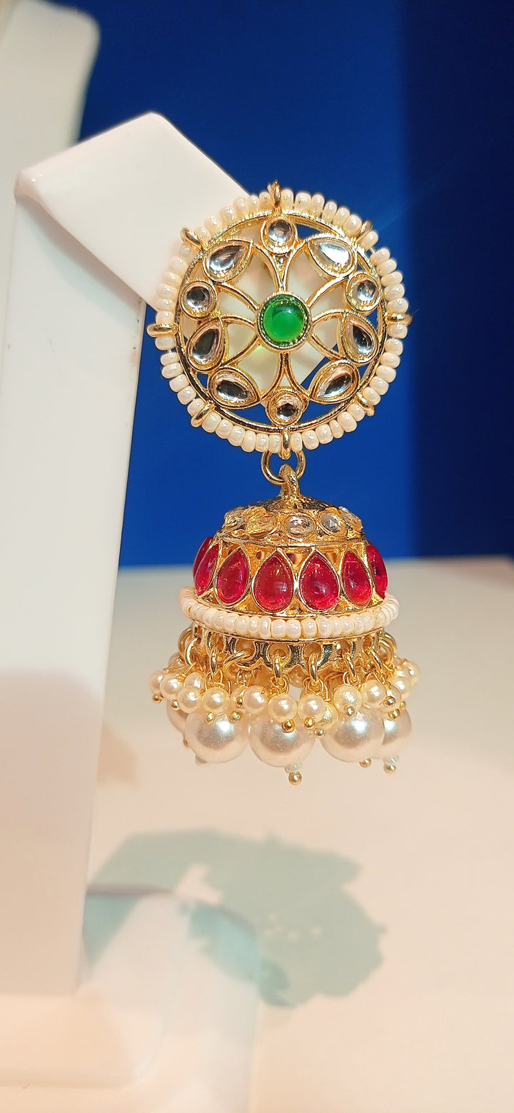 Reena Rice Pearl Kundan Pendant Necklace and Jhumka Set|Inaayat by Divya Taimni