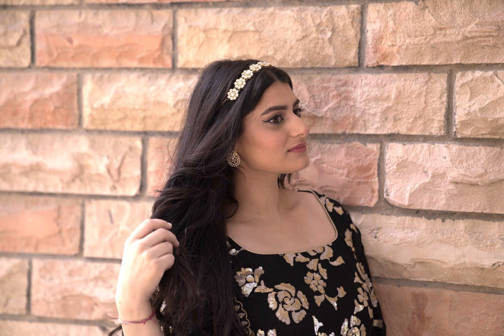 Kundan Star, Flower and Dew Drop Jewellery Headbands|Inaayat by Divya Taimni