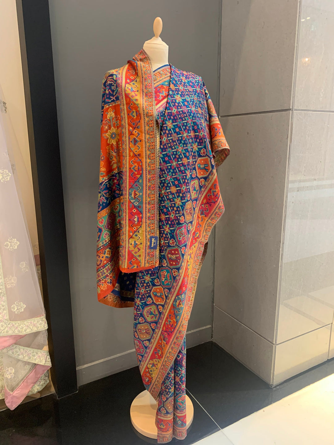 Nayan Silk Blue Colorful Festive Patola Saree