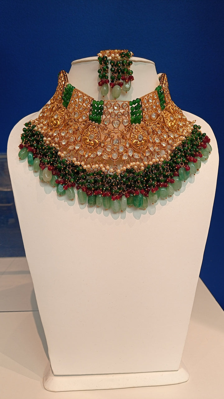 Anamika Green Bridal Kundan Necklace Traditional Indian Bridal Jewellery Set| |Inaayat by Divya Taimni