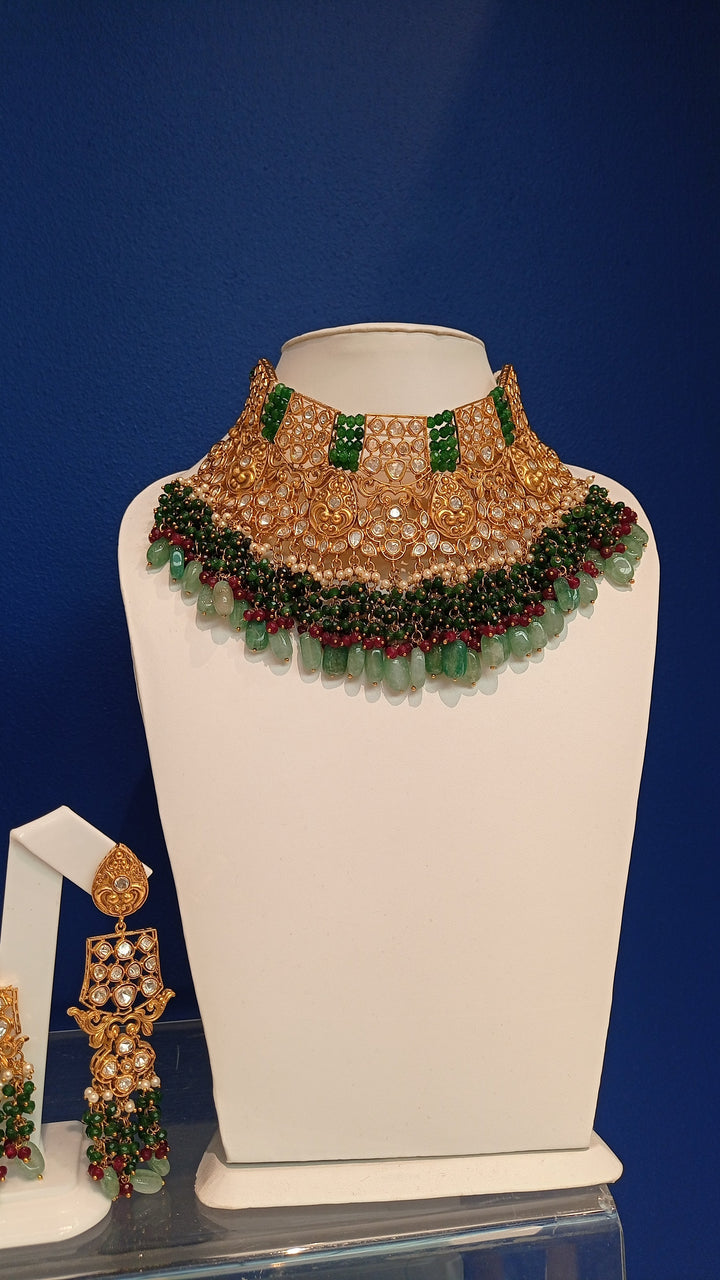 Anamika Green Bridal Kundan Necklace Traditional Indian Bridal Jewellery Set| |Inaayat by Divya Taimni