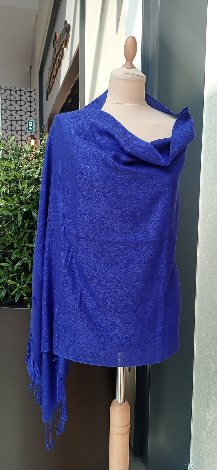 Janvi Blue Damask Scarf