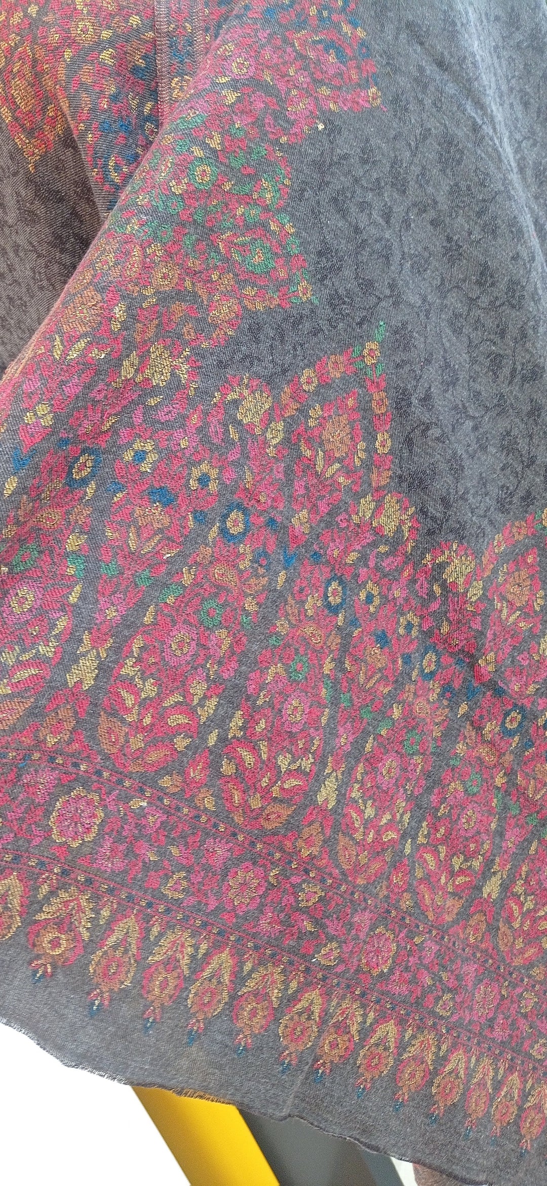 Bhoomi Steel Grey Cashmere Scarf |House Of Inaayat