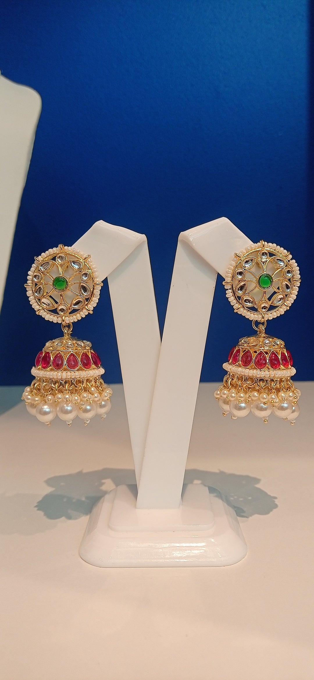 Reena Rice Pearl Kundan Pendant Necklace and Jhumka Set|Inaayat by Divya Taimni