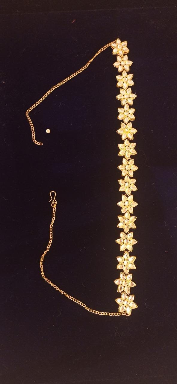 Kundan Star, Flower and Dew Drop Jewellery Headbands|Inaayat by Divya Taimni